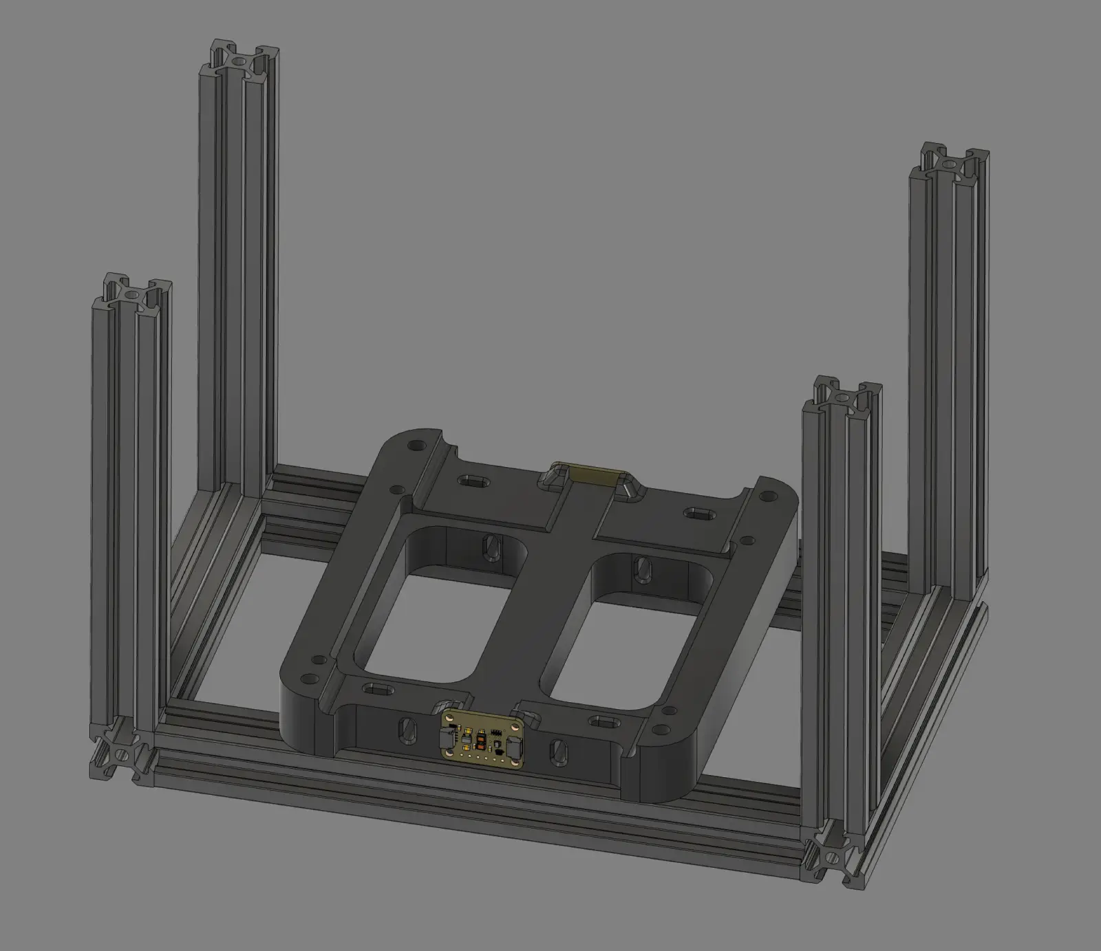 Frame with sensors mounted