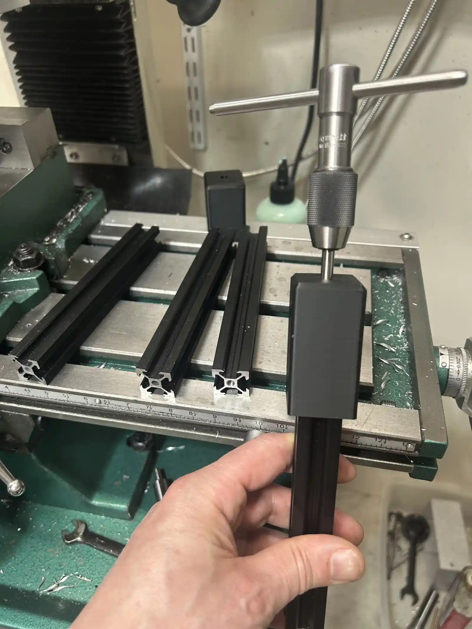 Tapping jigs make for straight threads